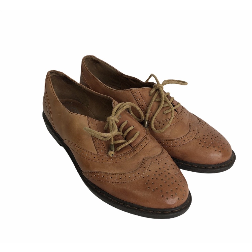 Jeffrey Campbell Havana Women Tan Wing-Tip Oxford Lace Shoes‎ Leather Flat 8.5 M